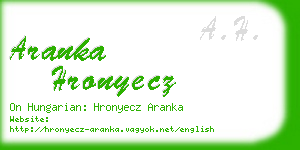 aranka hronyecz business card